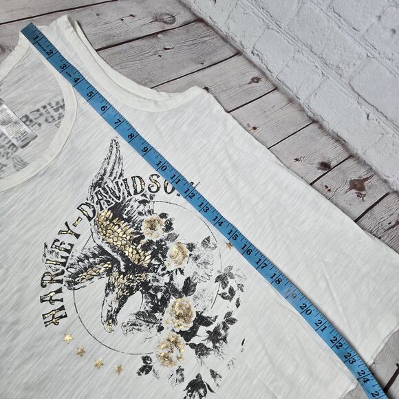 Harley-Davidson White Burnout Tank Wieblers Quad Cities Davenport Iowa S - Picture 6 of 6